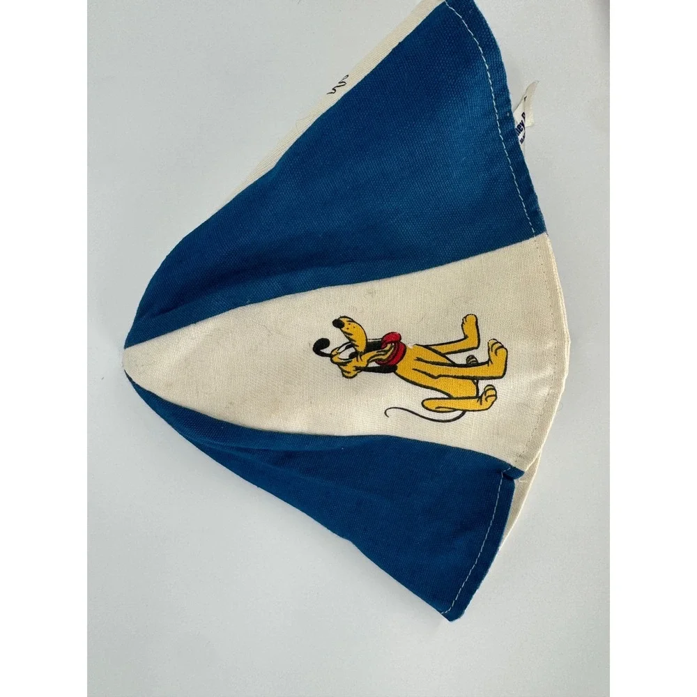 Vintage Disney Productions Mickey Mouse Donald Duck Pluto Striped Beanie Hat USA